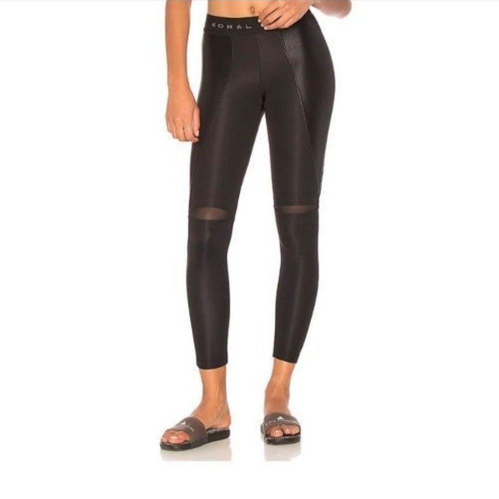 Koral - Women’s (S) Black Knee Slit Leggings